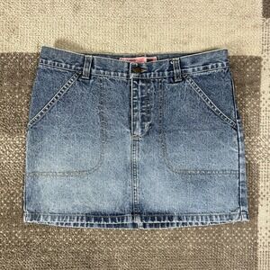 Y2K Vintage Mossimo Womens Size 7 Micro Mini Denim Jean Skirt‎ Blue 30X14